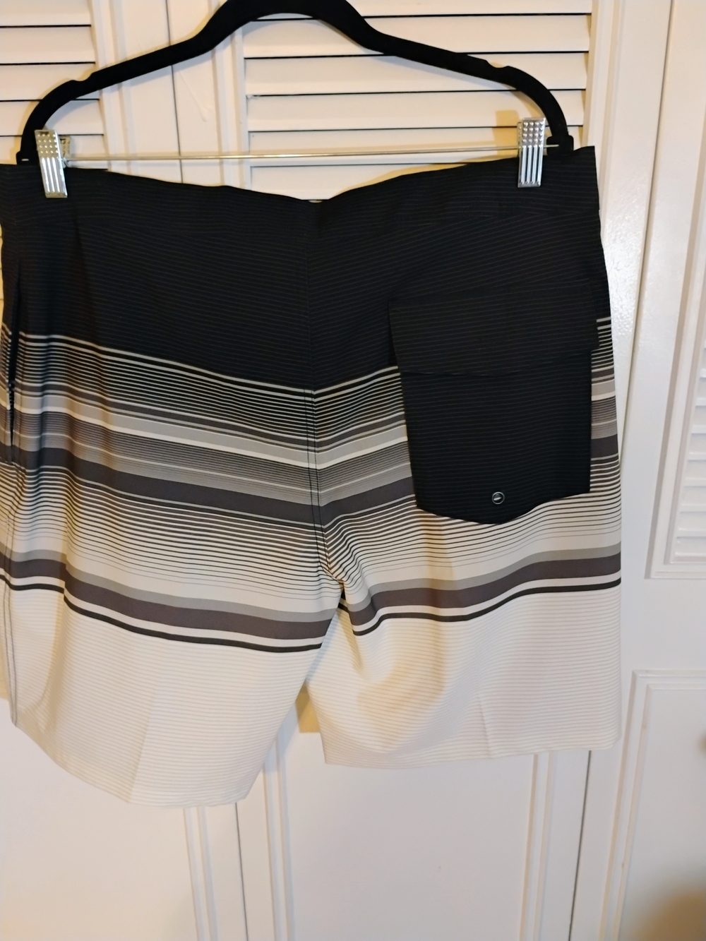 No Boundaries Black and Gray Striped Hybrid Shorts